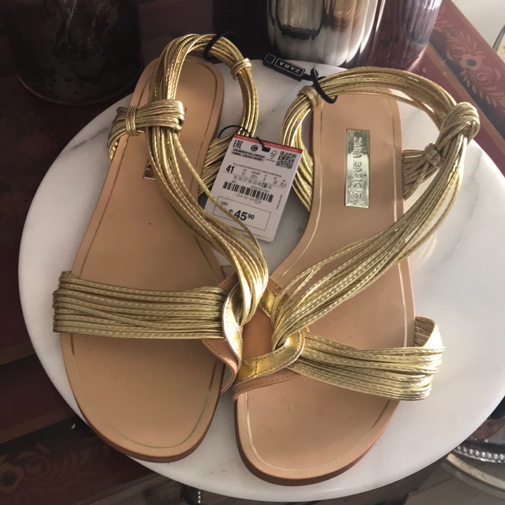 ZARA Gold Greek Style Sandals